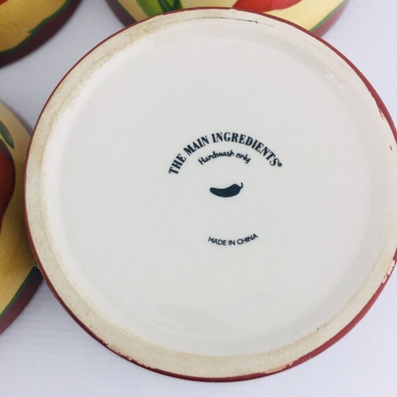 THE MAIN INGREDIENTS Southwestern Chili Peppers Stoneware Soup Salad Bowl Set 4 - Picture 8 of 13